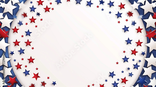 Independence Day Stars Background, USA Flag Design Star American Banner with Copy Space, United States Flag, Modern and Minimalistic Design of Progress