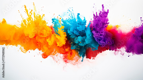 Colorful paint cloud on white background