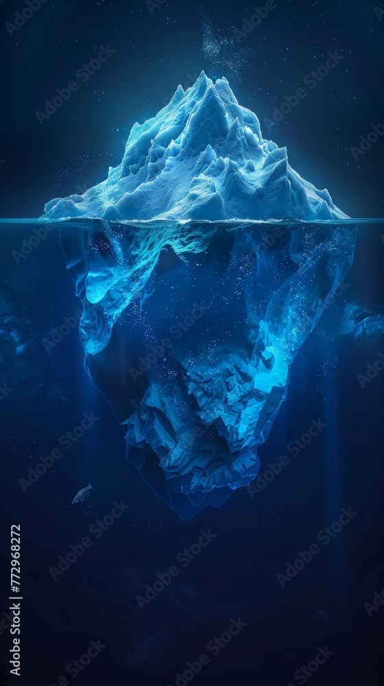 Fototapeta premium Underwater view of an iceberg