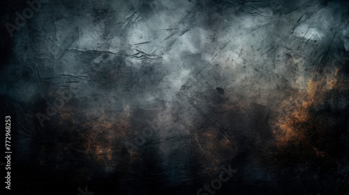 A tree branch on a dark textured black grunge background © StockKing