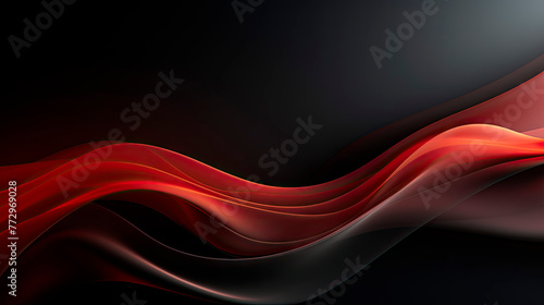 Red and black wave close up