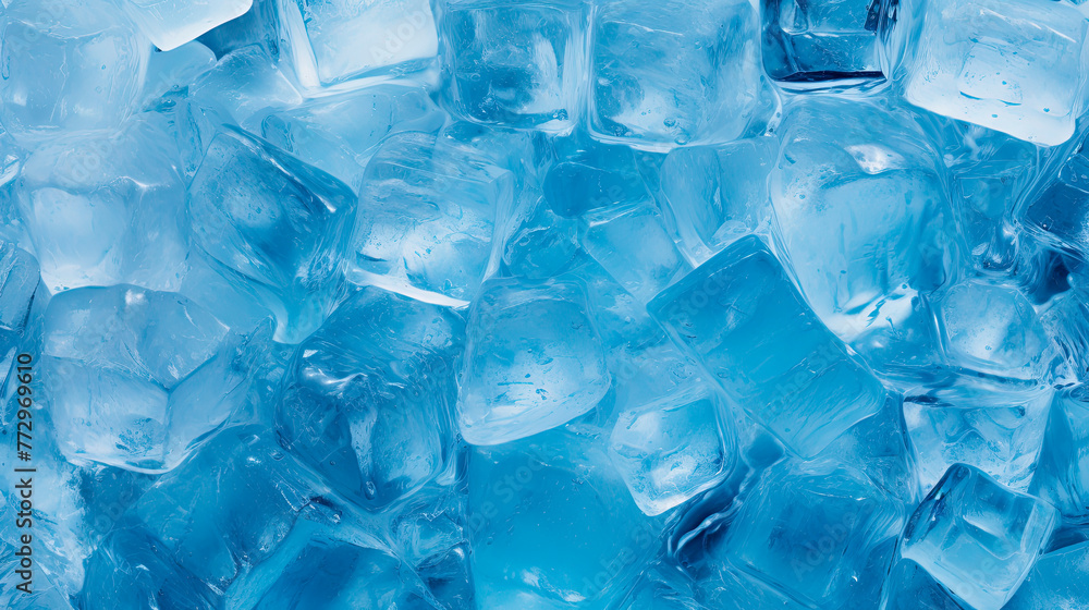 A close-up of a pile of ice cubes on a table A close-up of a pile of ice cubes on a table