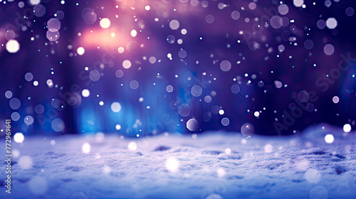 Wallpaper Mural Snow falling on a snowy surface with a blurred background Torontodigital.ca