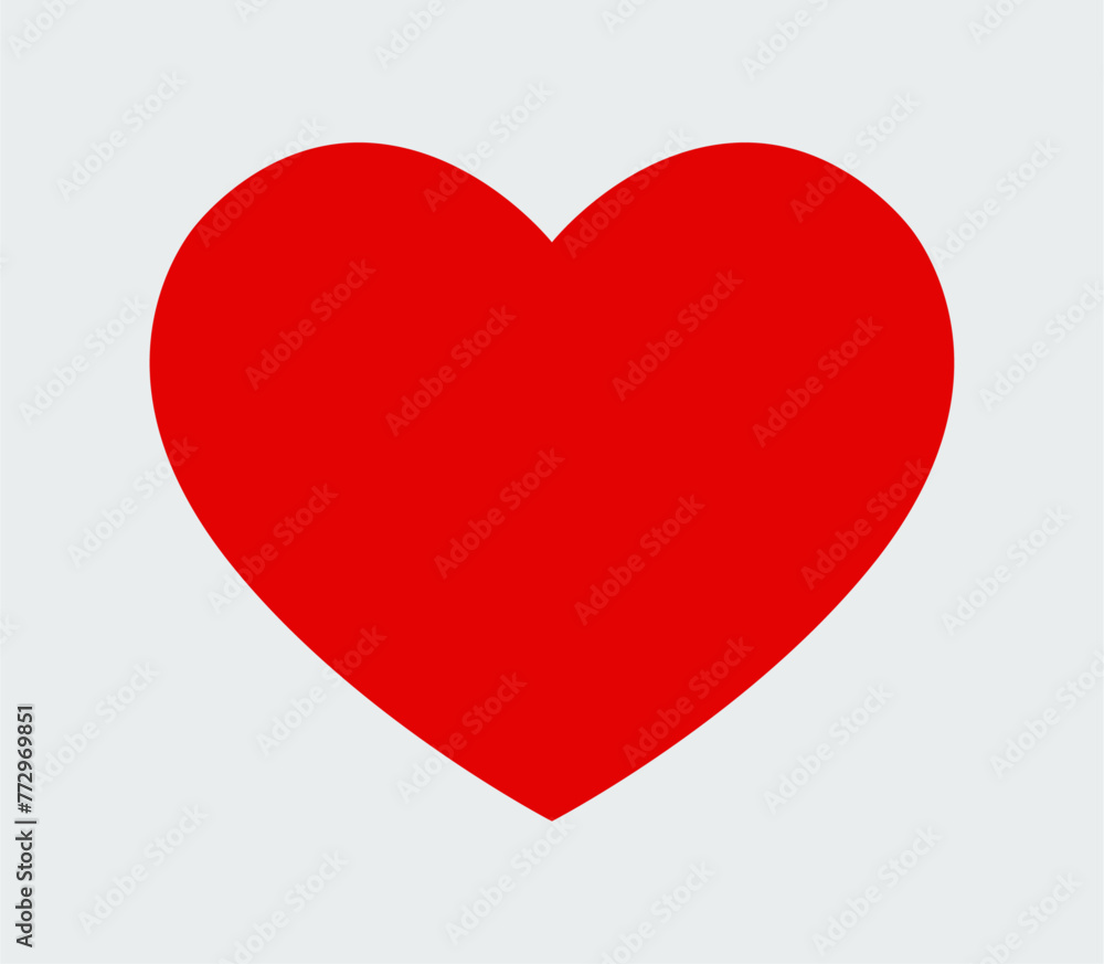 Red heart simple symbol. Love icon.