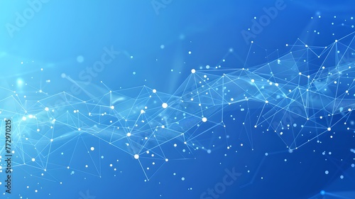 Abstract network connections on a blue backdrop. Modern digital background depicting connectivity. Ideal for tech and science visuals. AI