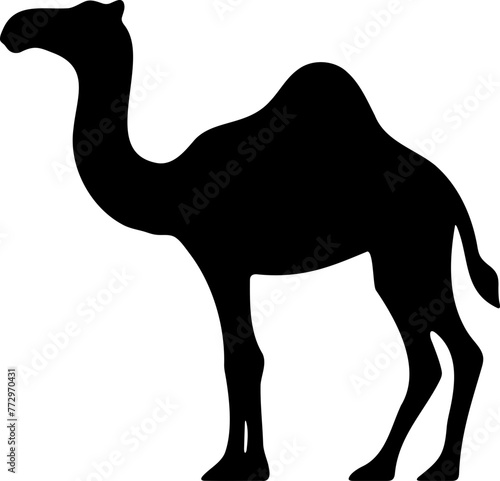 Chameau ou dromadaire en silhouette, vecteur noir fond transparent pour conception flat design