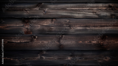 Dark wooden wall close-up with a dark backdrop