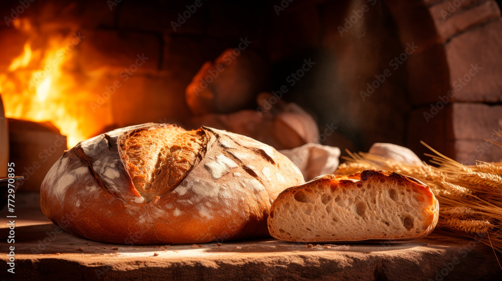 Loaf of bread by a flame Loaf of bread by a flame