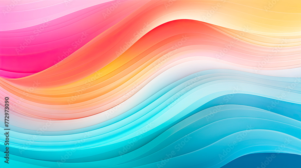 Colorful abstract background with wavy lines in vibrant colors