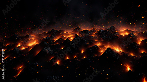 A mountain engulfed in flames