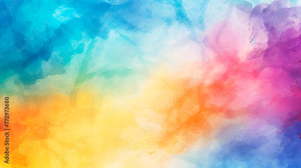 Colorful watercolor background with a vibrant cloud