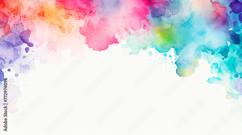 Abstract watercolor background with white space for text
