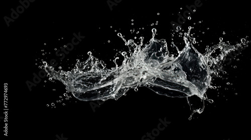 Water splash on a black background