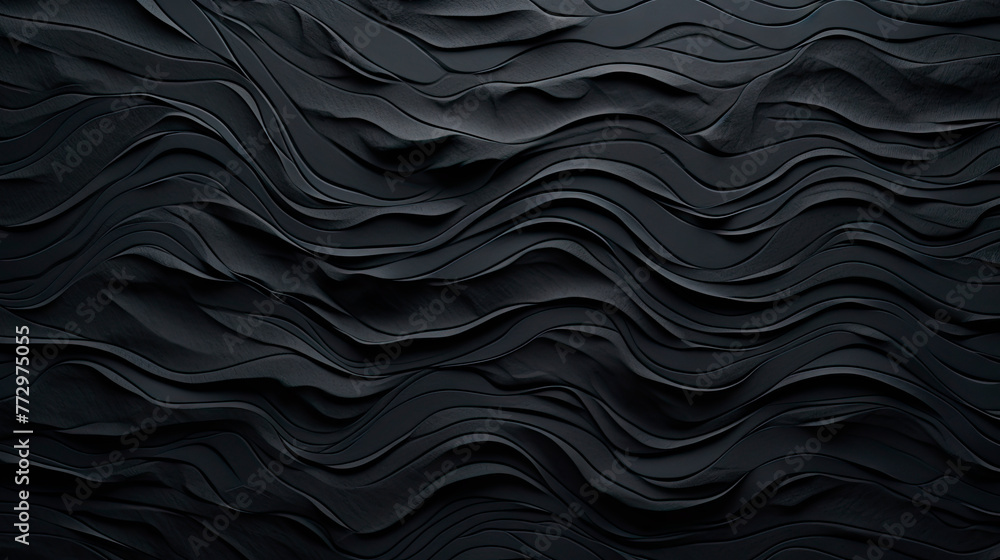 Close-up of intricate wave pattern on black wall Close-up of intricate wave pattern on black wall
