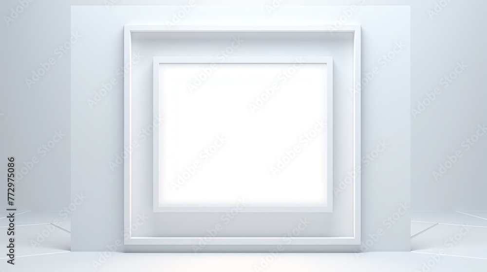 a white square frame on a white wall a white square frame on a white wall