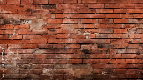 Brick wall closeup with center fire hydrant
