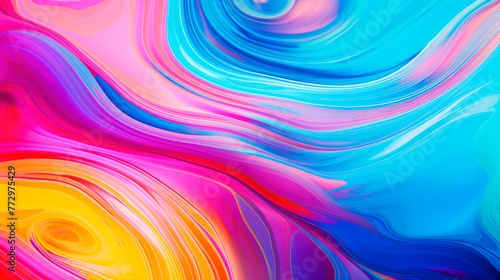 Colorful swirl abstract painting close up