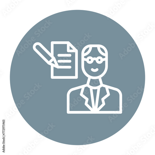 Speech Writer icon vector image. Can be used for Public Relations Agency.
