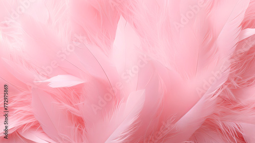 Soft pink feathers texture on a white background