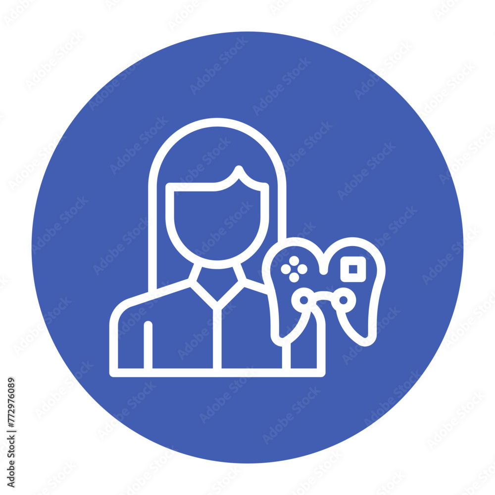 Gamer Female icon vector image. Can be used for Game Development. Gamer Female icon vector image. Can be used for Game Development.