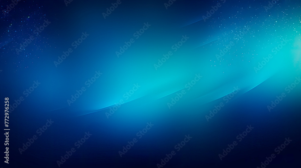 Close-up blue and green star on abstract dark blur gradient