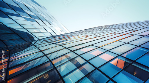 Abstract modern glass building exterior photo