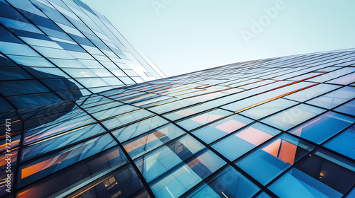 Abstract modern glass building exterior