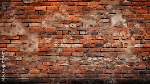 A grimy brick wall up close