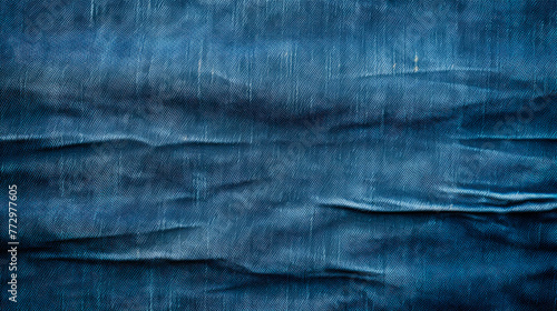 Close up of a blue patterned fabric