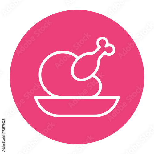 Chicken Dinner icon vector image. Can be used for Battle Royale.