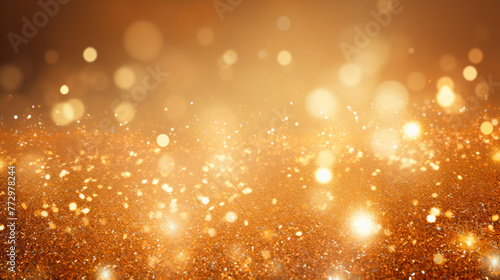 Golden glitter background with sparkling lights