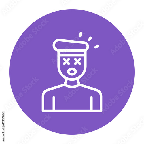 Knocked Out icon vector image. Can be used for Battle Royale.