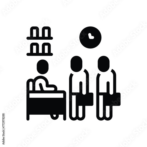 Black solid icon for customers