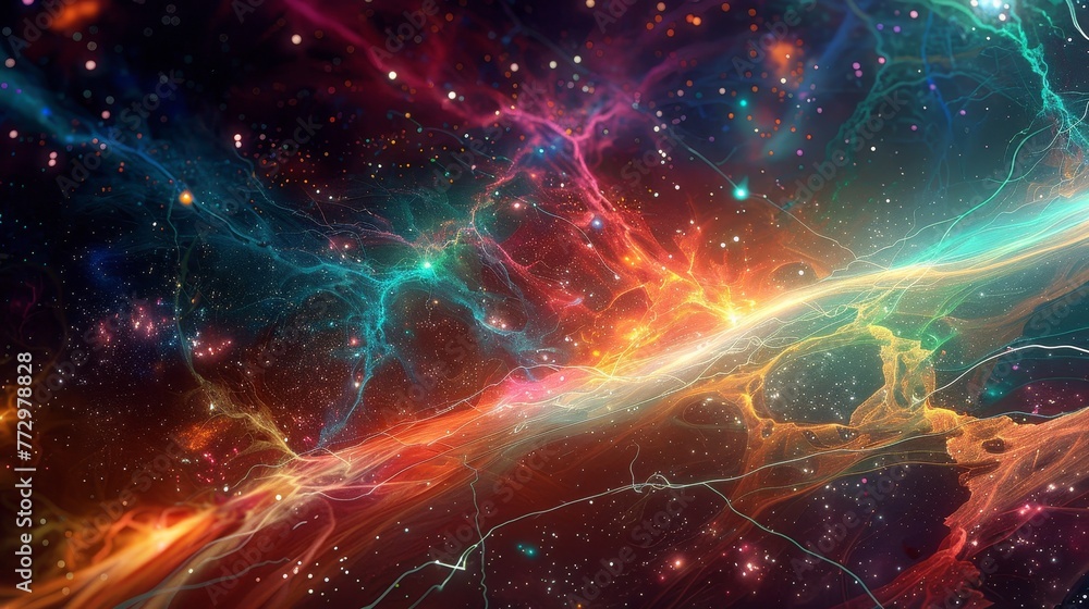 Obraz premium Neuron grass, space color on the sufrace of the planet.