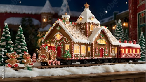 Yuletide Glow - Festive Christmas Train and Decor - Gingerbread Station - Holiday Express