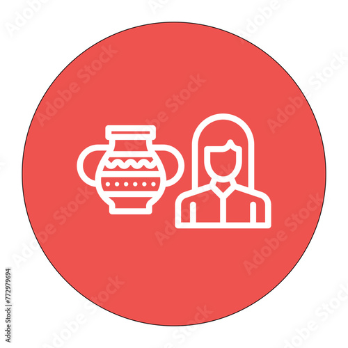 Curator Female icon vector image. Can be used for Museum.