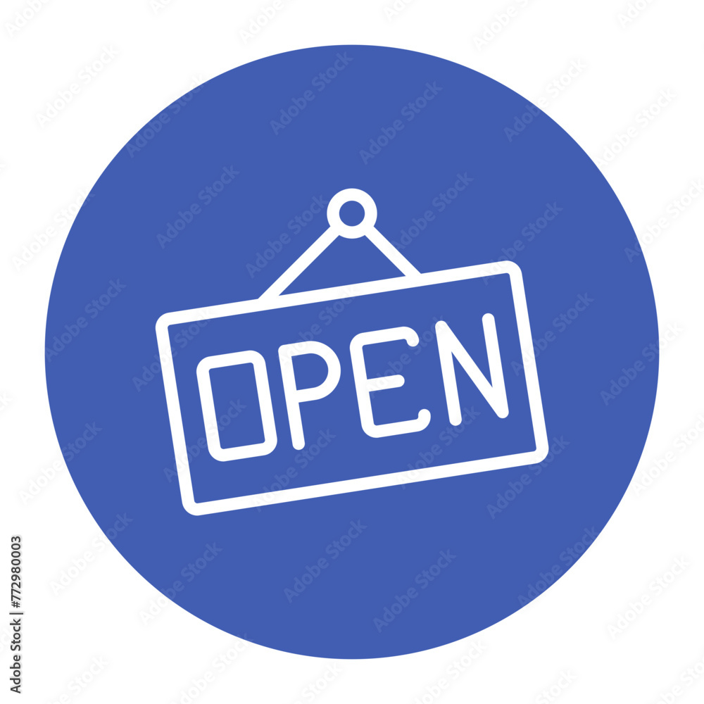 Open Sign icon vector image. Can be used for Museum. Open Sign icon vector image. Can be used for Museum.