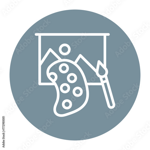 Painting icon vector image. Can be used for Museum.