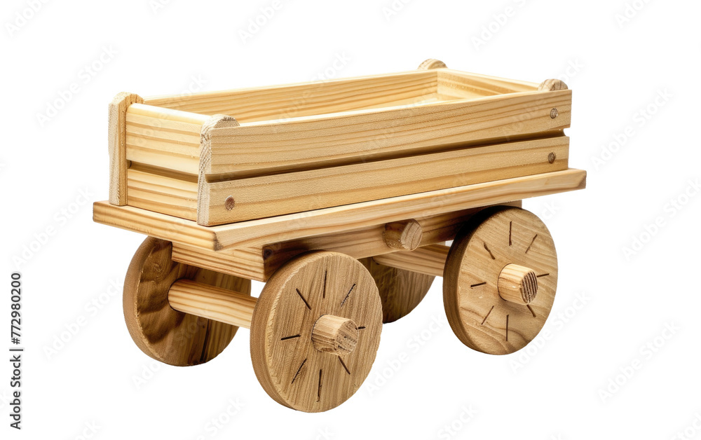 Cart of Wooden Toys isolated on transparent Background