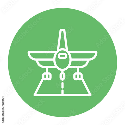 Landing icon vector image. Can be used for Airline.