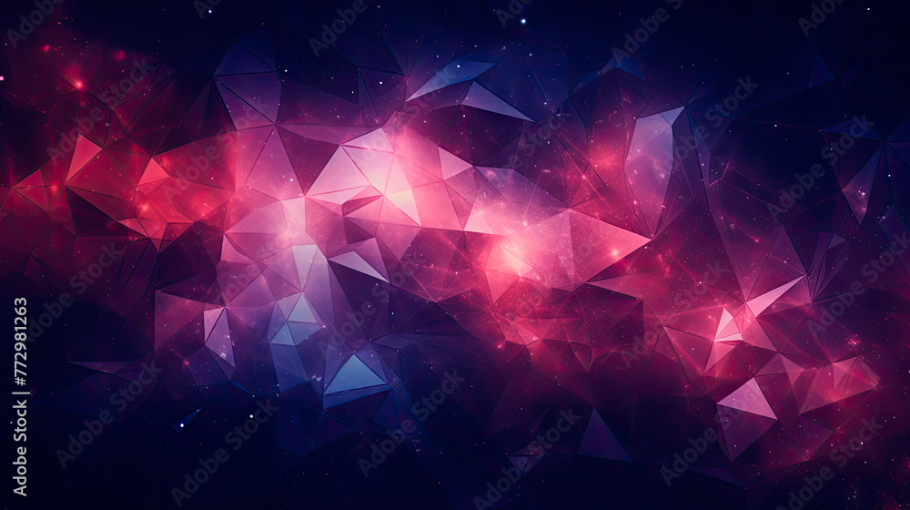 Abstract red and blue triangles background - obrazy, fototapety, plakaty 