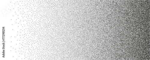 A grayscale horizontal background. Gradient vector with a grainy texture