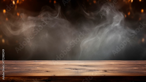 Dark table emitting smoke © StockKing