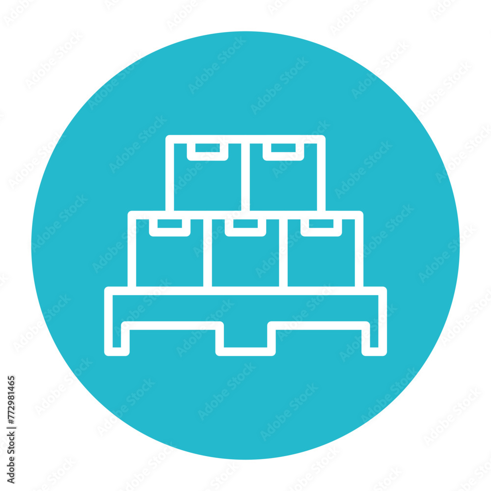 Pallet icon vector image. Can be used for Industry.