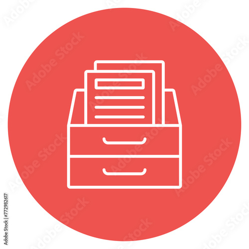 Drawer icon vector image. Can be used for Office.