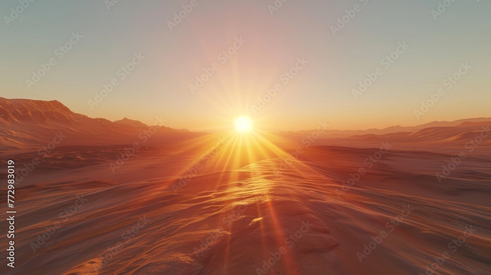 Sunrise over desert landscape