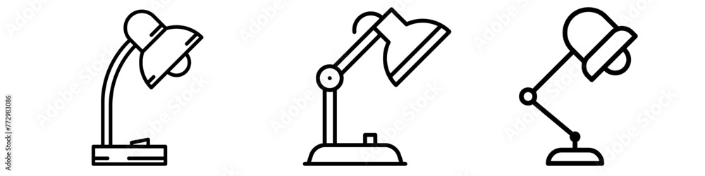 Desk lamp icon vector set. Lamp illustrator sign collection. Light symbol or logo. Desk lamp icon vector set. Lamp illustrator sign collection. Light symbol or logo.