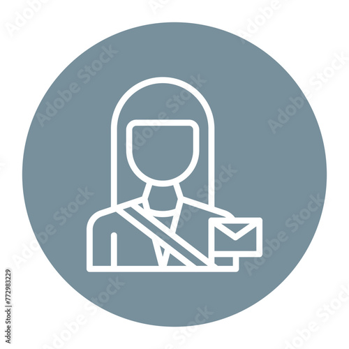 Postwoman icon vector image. Can be used for Postal Service.