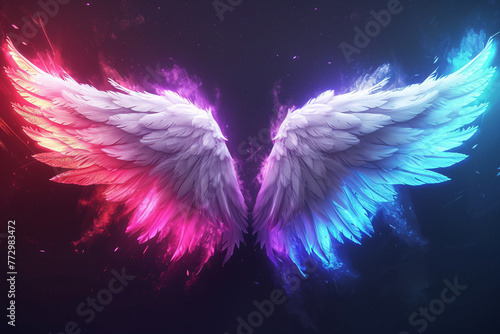 a colorful wings in the sky