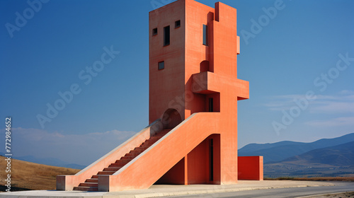a building with a staircase photo